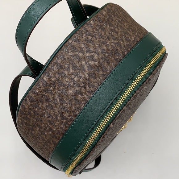 MICHAEL KORS KENLY MEDIUM BACKPACK Racing Green/ Brown signature color - Picture 6 of 16